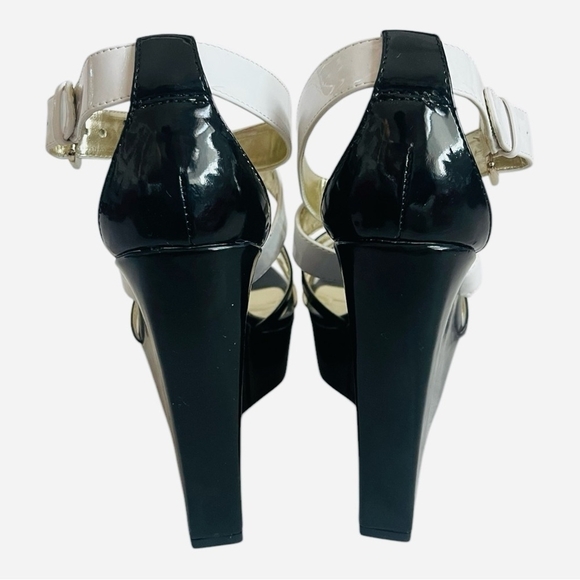 NIB Womens Shoes SHOEDAZZLE MORGANA Open Toe Platform Sandals Ankle Strap Wedges - Picture 8 of 13